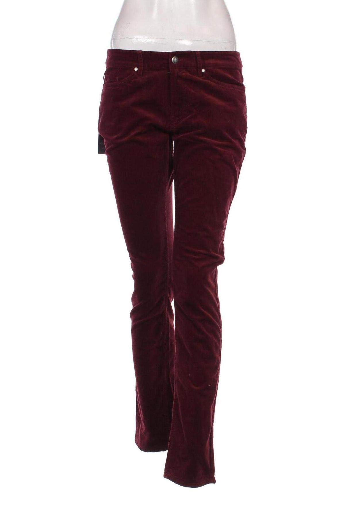 Pantaloni de velvet de femei Tommy Hilfiger, Mărime M, Culoare Roșu, Preț 367,27 Lei