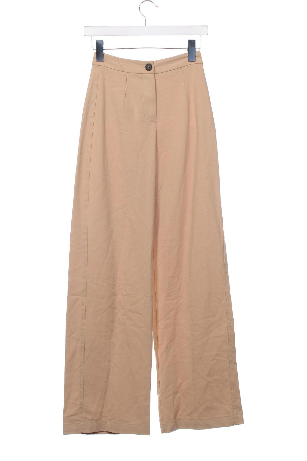 Γυναικείο παντελόνι Bershka, Μέγεθος XS, Χρώμα  Μπέζ, Τιμή 8,07 €