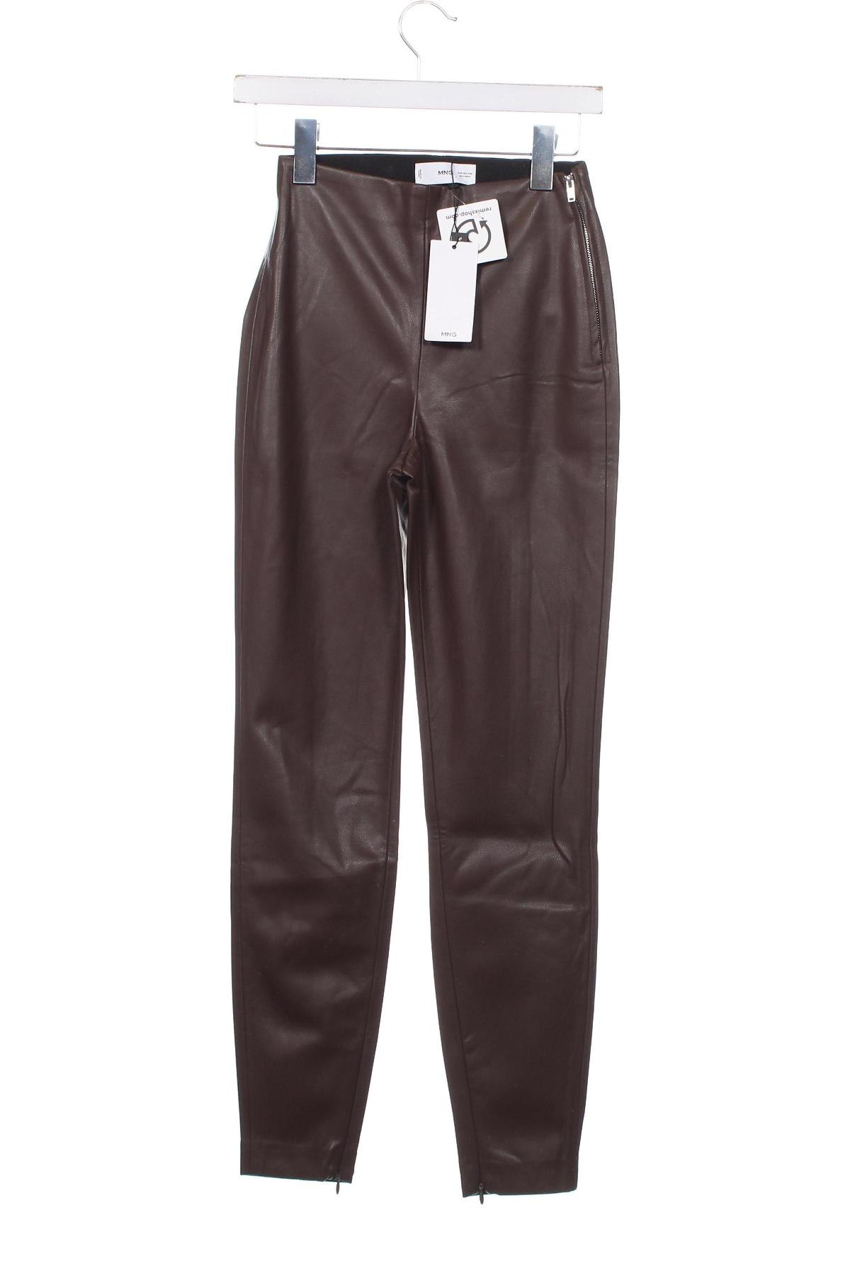 Дамски панталон Mango, Размер XXS, Цвят Кафяв, Цена 23,87 лв.