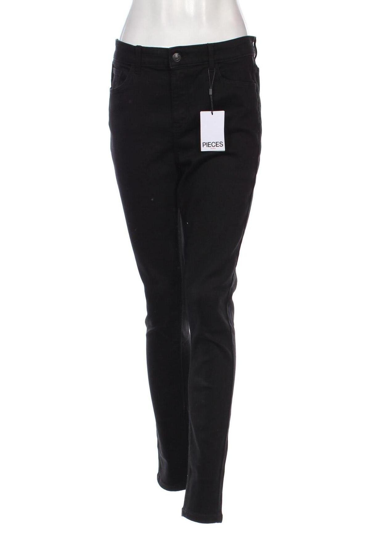 Дамски панталон Pieces, Размер XL, Цвят Черен, Цена 31,00 лв.