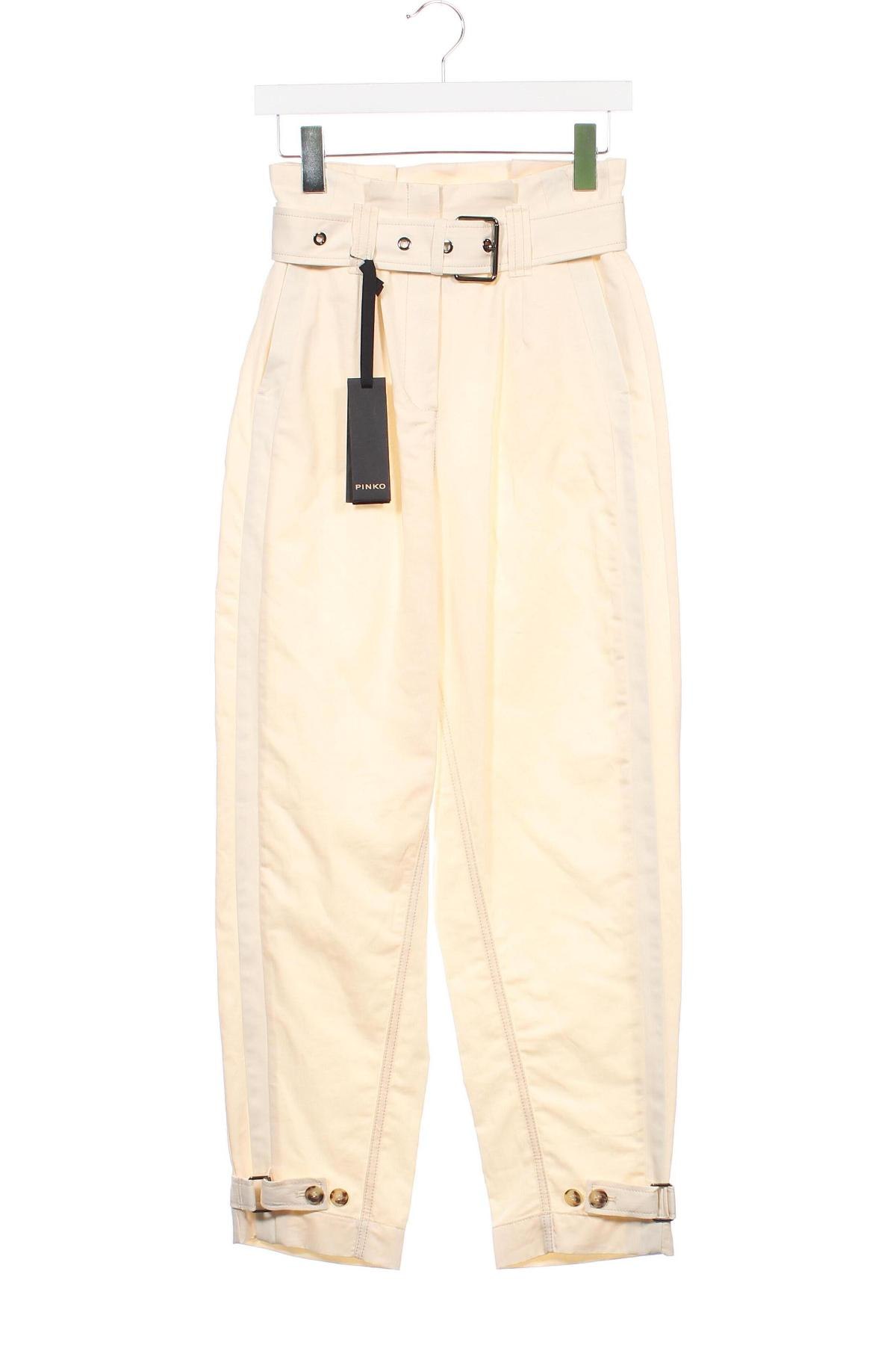 Γυναικείο παντελόνι Pinko, Μέγεθος XS, Χρώμα Εκρού, Τιμή 82,79 €