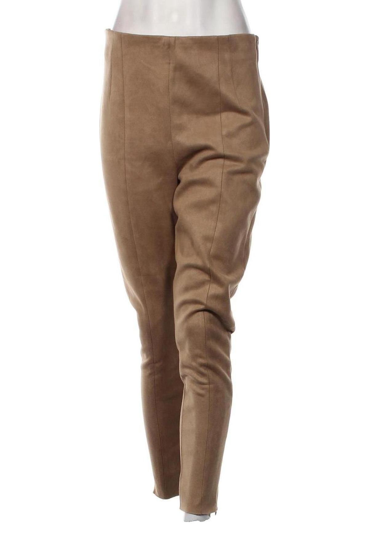 Дамски панталон Zara, Размер L, Цвят Бежов, Цена 13,50 лв.