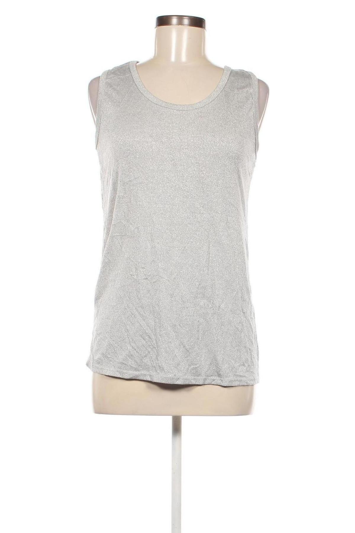 Γυναικείο αμάνικο μπλουζάκι Made In Italy, Μέγεθος M, Χρώμα Ασημί, Τιμή 2,73 €