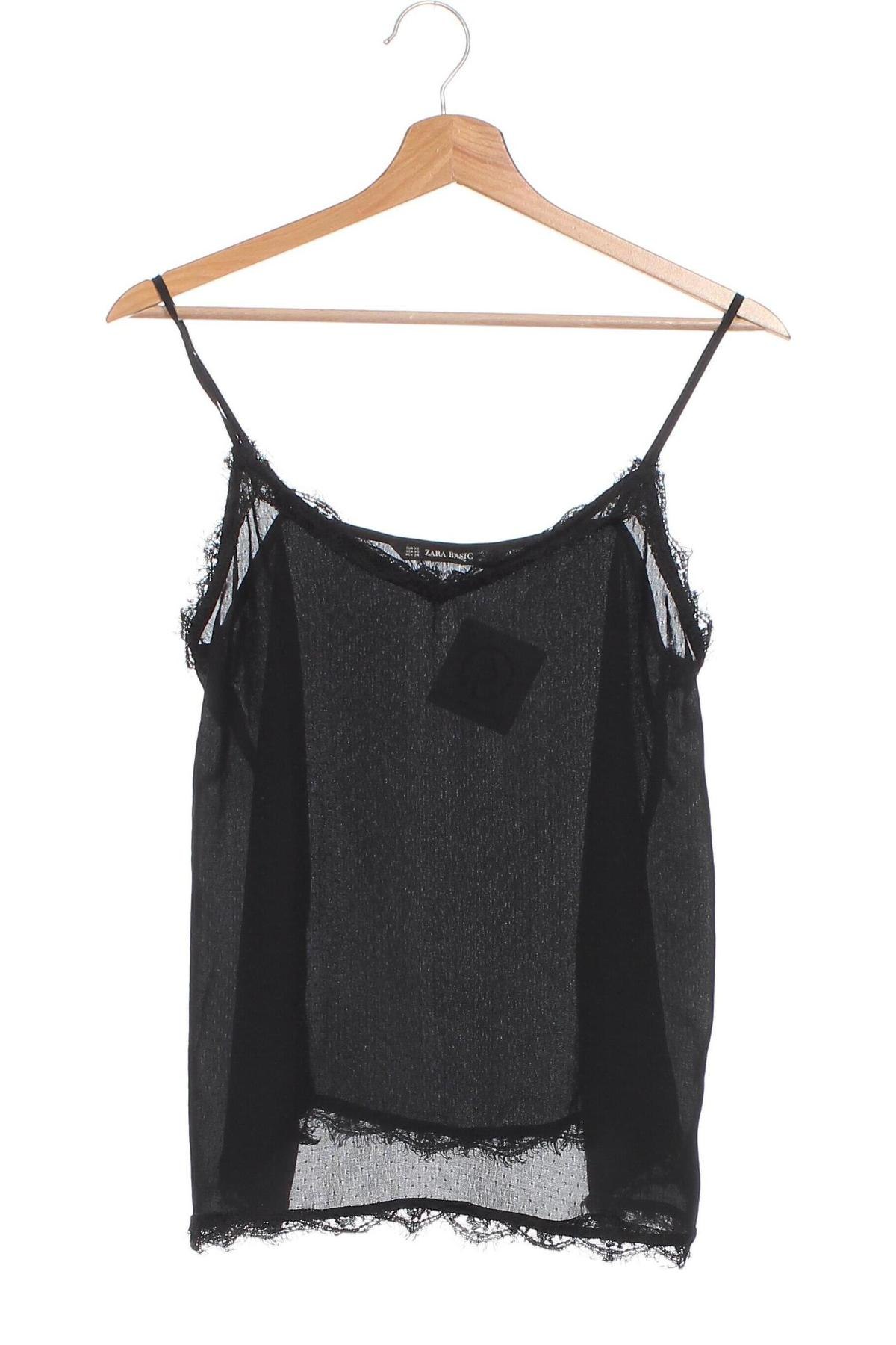Tricou de damă Zara, Mărime XS, Culoare Negru, Preț 18,37 Lei