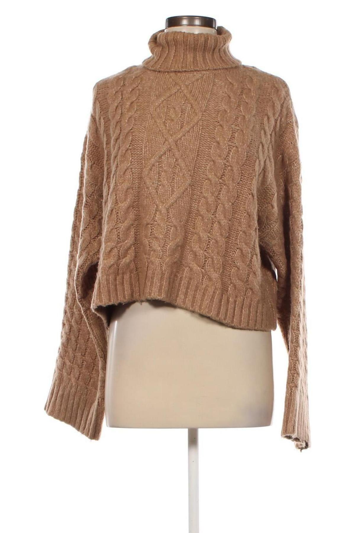 Дамски пуловер Bershka, Размер L, Цвят Бежов, Цена 15,95 лв.