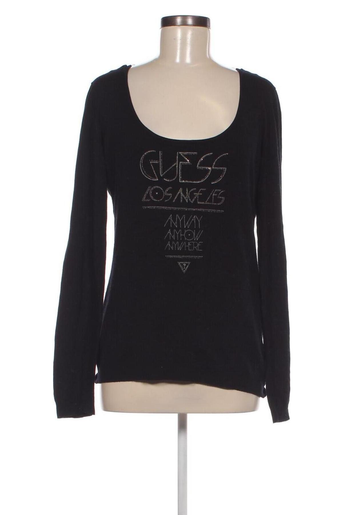 Дамски пуловер Guess, Размер L, Цвят Черен, Цена 51,00 лв.
