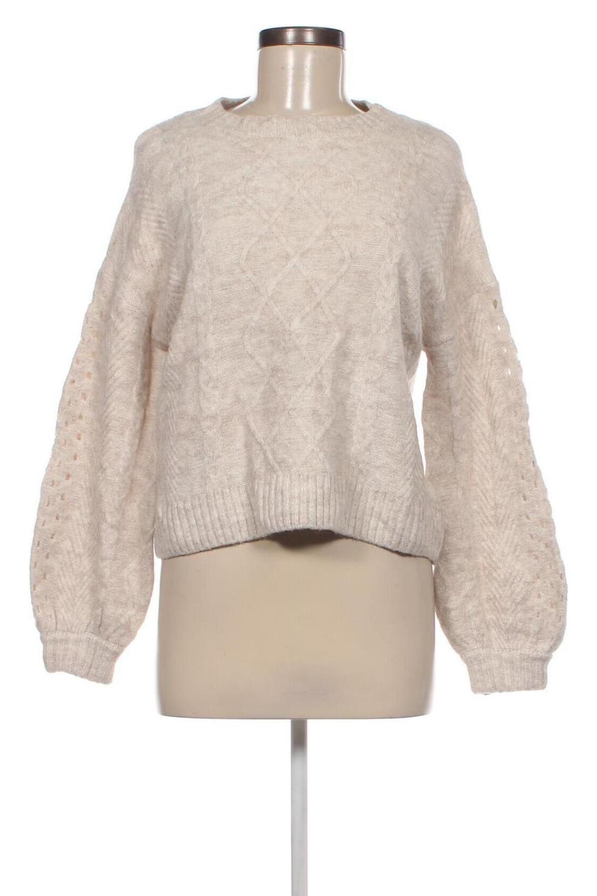 Дамски пуловер H&M Divided, Размер S, Цвят Бежов, Цена 15,08 лв.