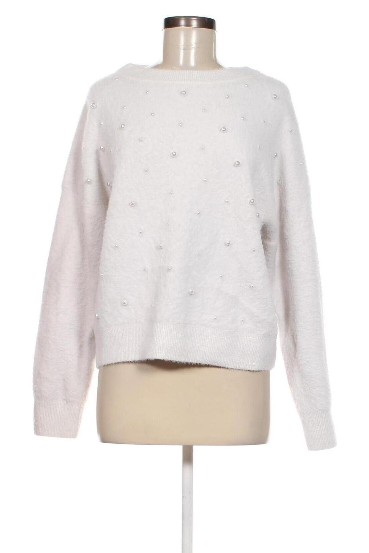 Дамски пуловер Mohito, Размер L, Цвят Бял, Цена 15,08 лв.