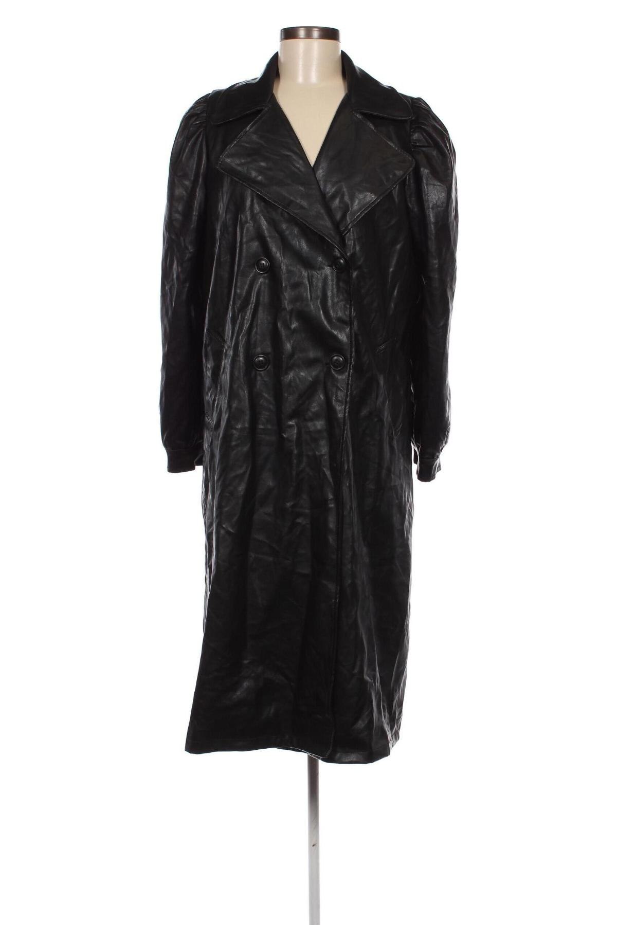 Дамско кожено палто Missguided, Размер XS, Цвят Черен, Цена 70,95 лв.