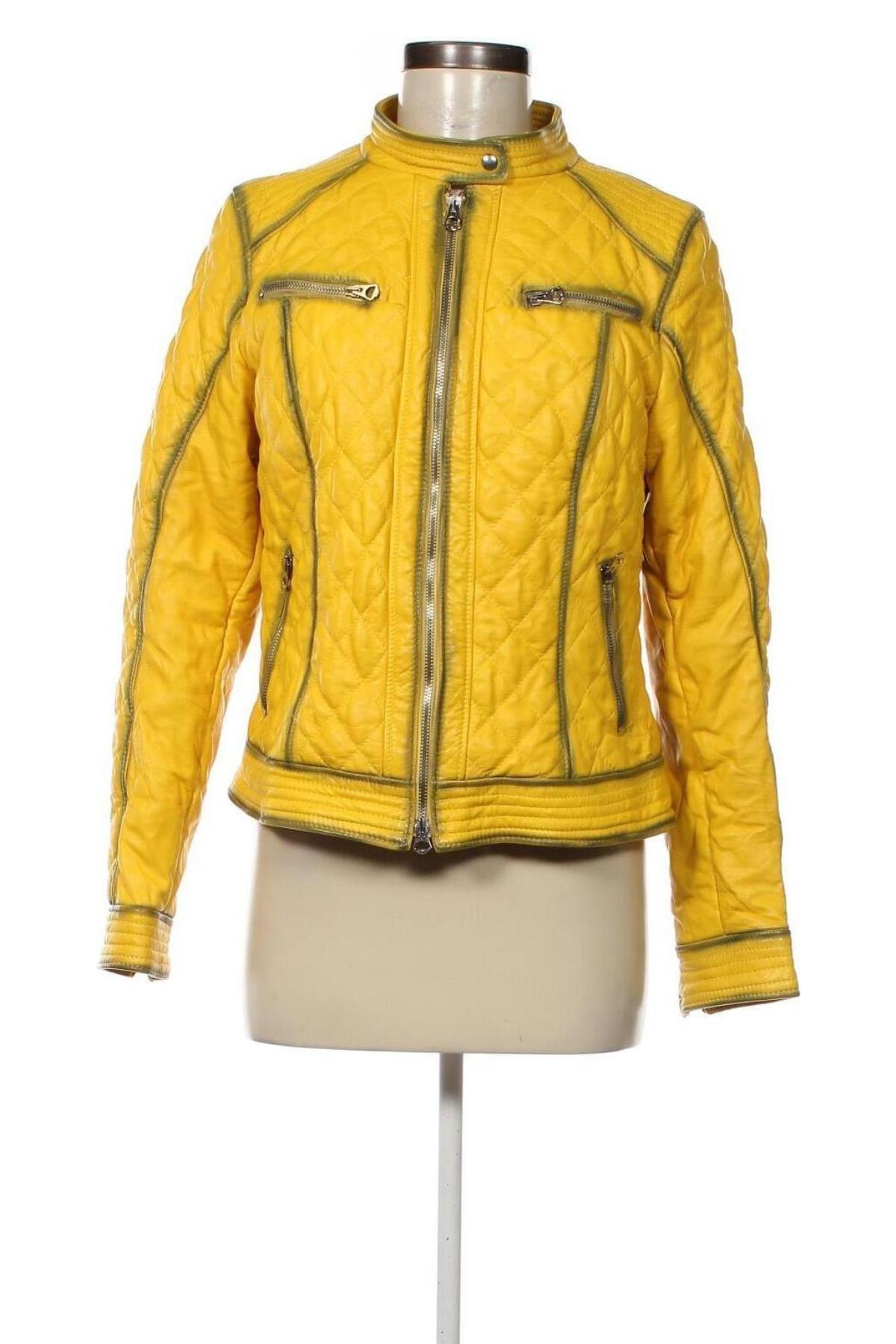 Dámská kožená bunda , Velikost S, Barva Žlutá, Cena  853,00 Kč