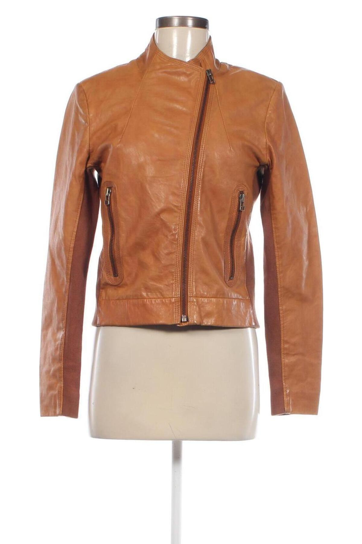 Dámska kožená bunda , Veľkosť S, Farba Hnedá, Cena  30,34 €