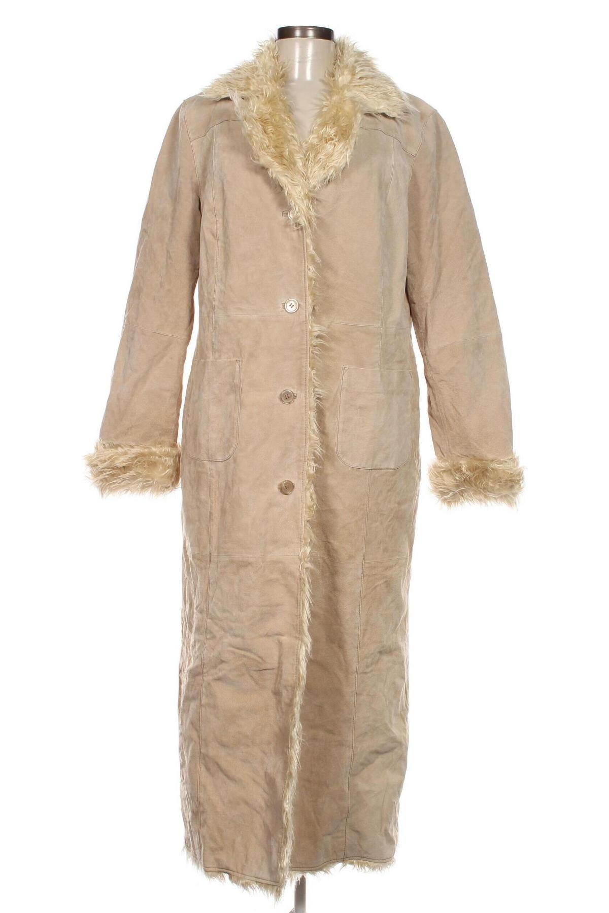 Dámska kožená bunda , Veľkosť L, Farba Béžová, Cena  45,50 €