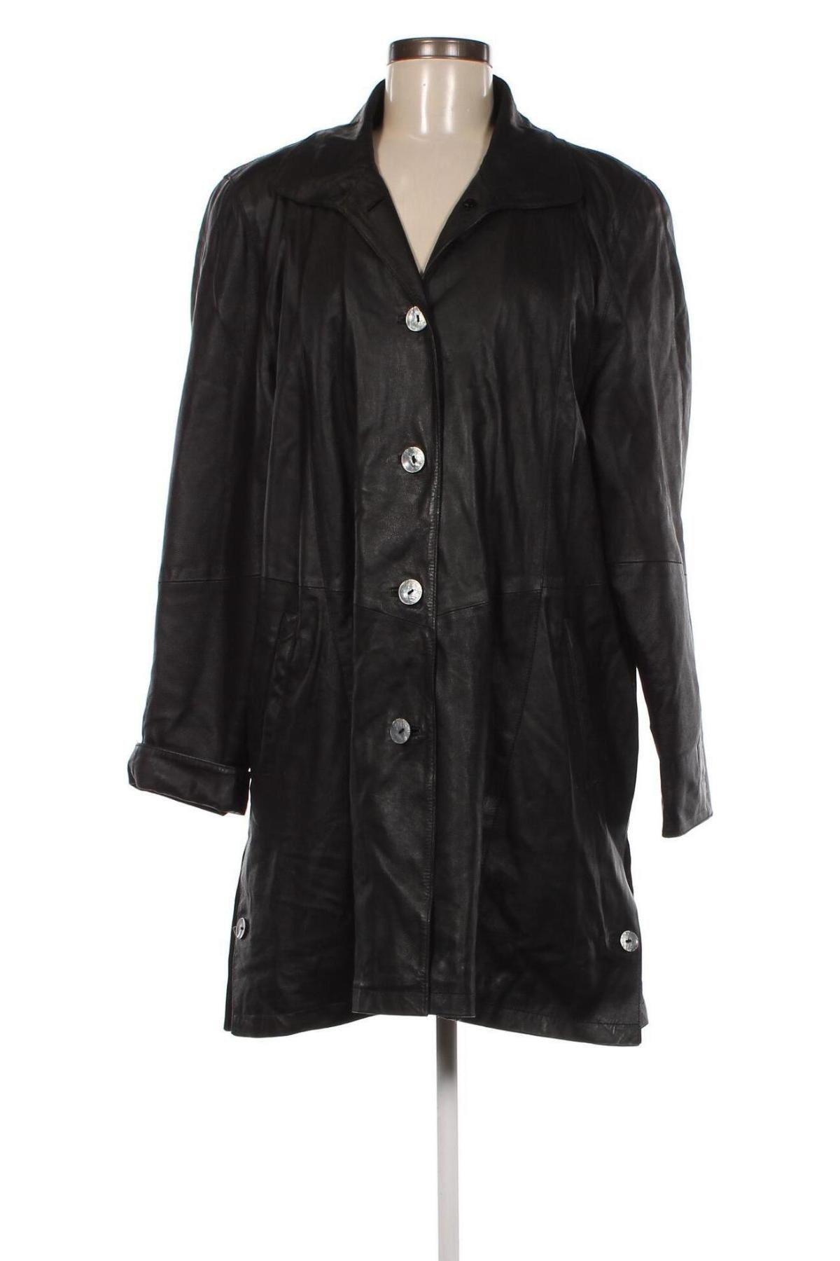 Дамско кожено яке, Размер M, Цвят Черен, Цена 74,90 лв.