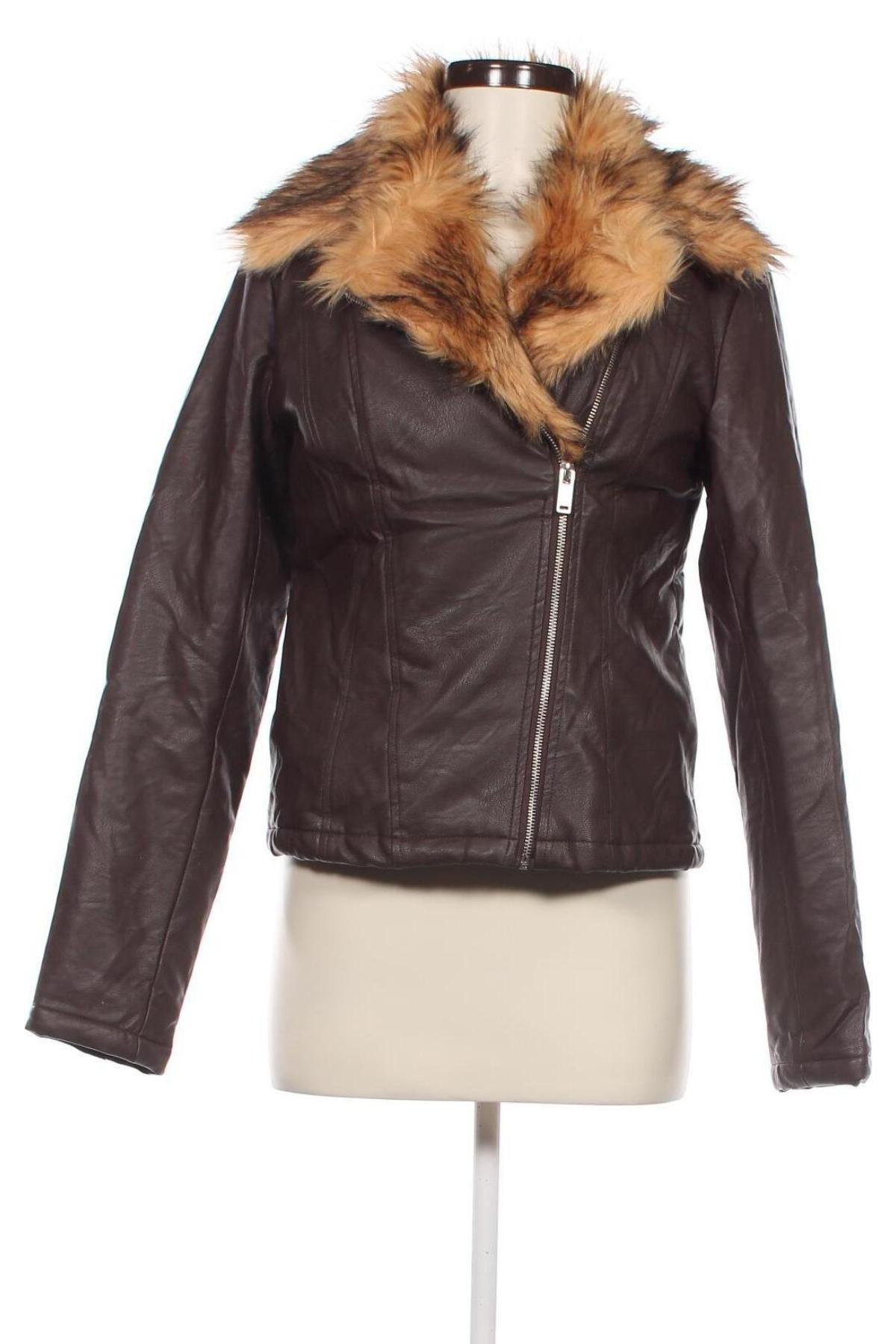 Damen Lederjacke, Größe XS, Farbe Braun, Preis 17,49 €