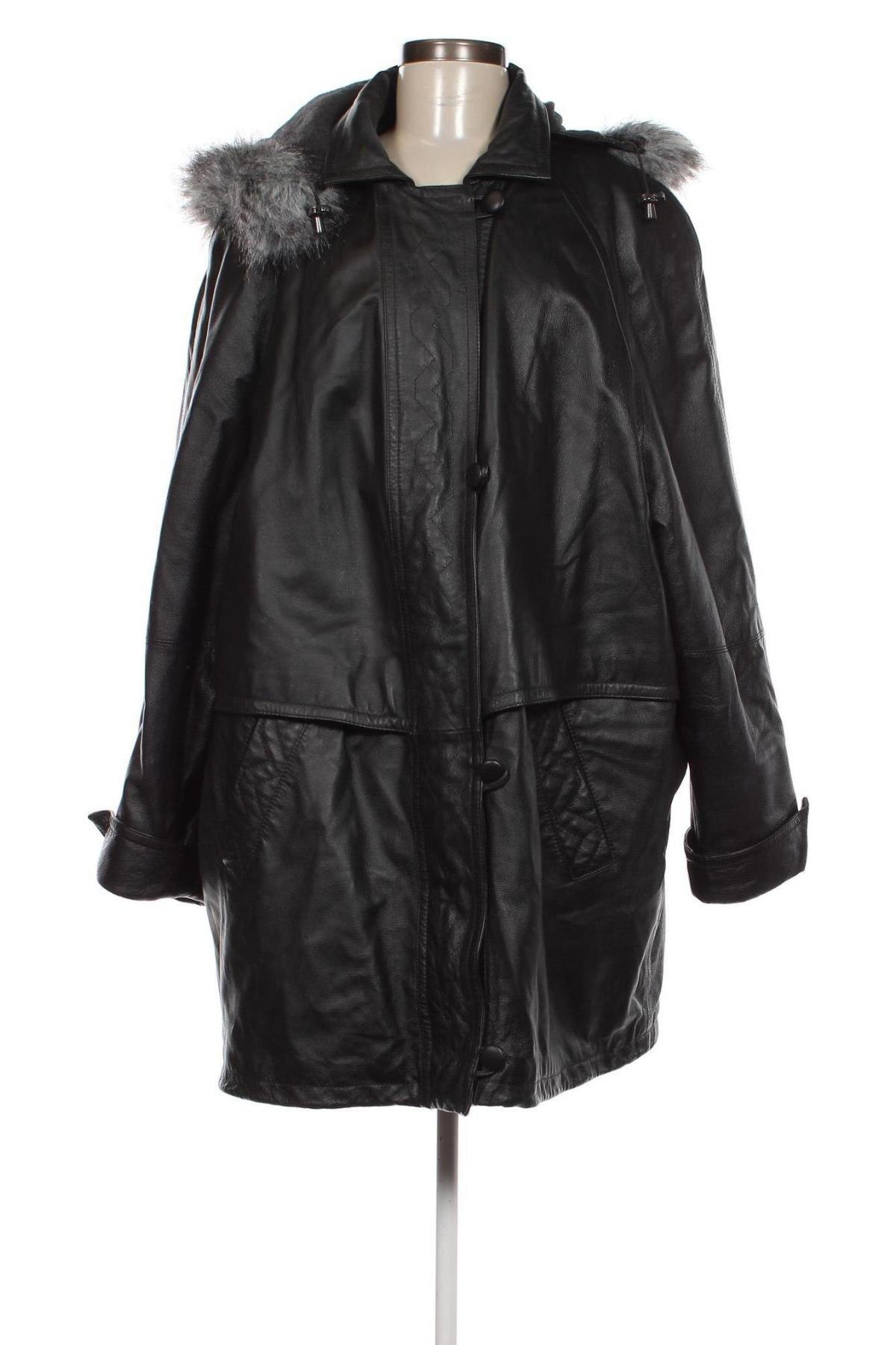 Γυναικείο δερμάτινο μπουφάν Canda, Μέγεθος XXL, Χρώμα Μαύρο, Τιμή 62,88 €