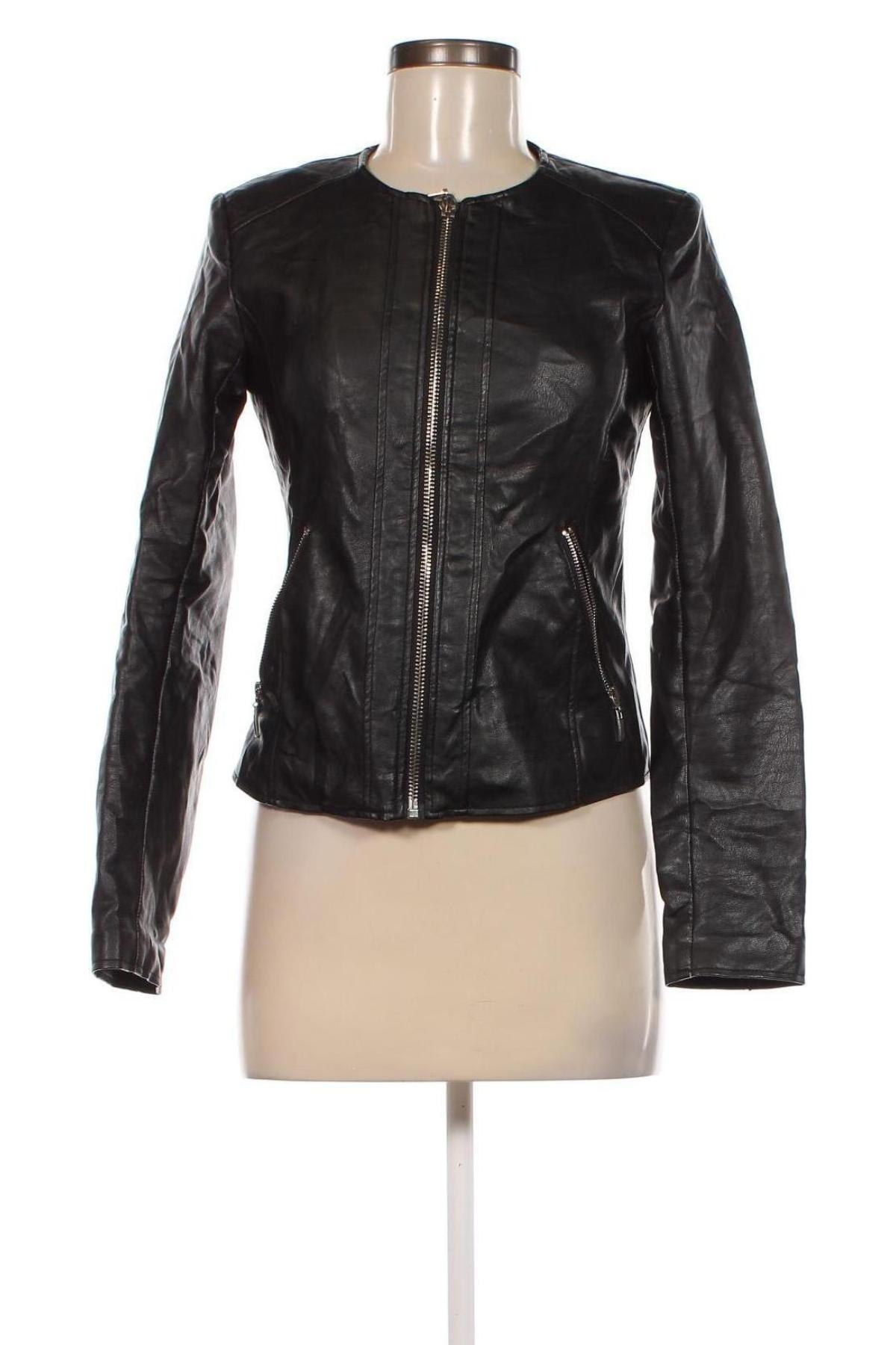 Γυναικείο δερμάτινο μπουφάν Reserved, Μέγεθος XS, Χρώμα Μαύρο, Τιμή 22,99 €