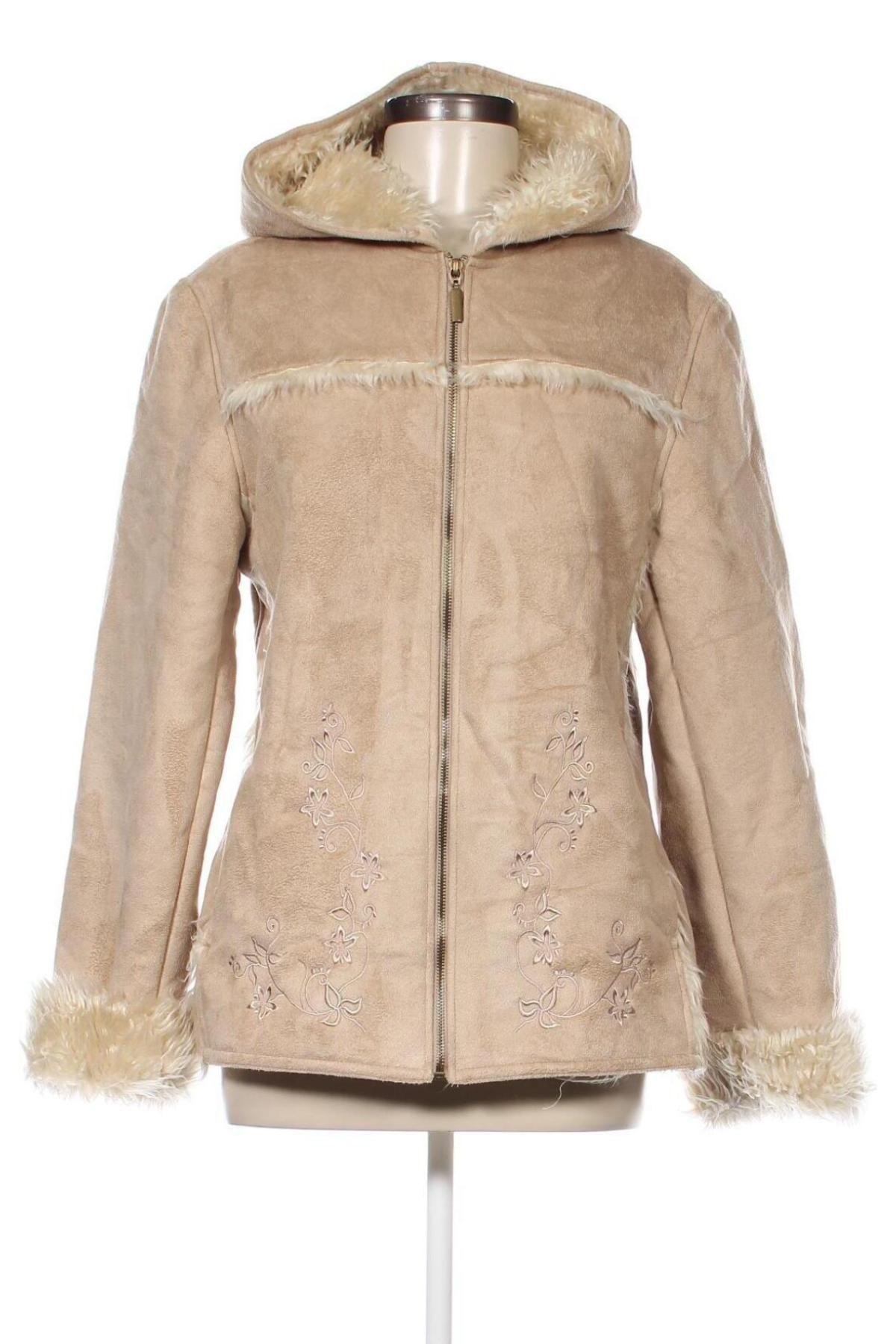 Дамско палто, Размер L, Цвят Екрю, Цена 63,13 лв.