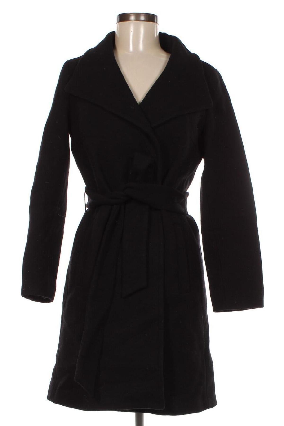Дамско палто Piu & Piu, Размер S, Цвят Черен, Цена 67,20 лв.