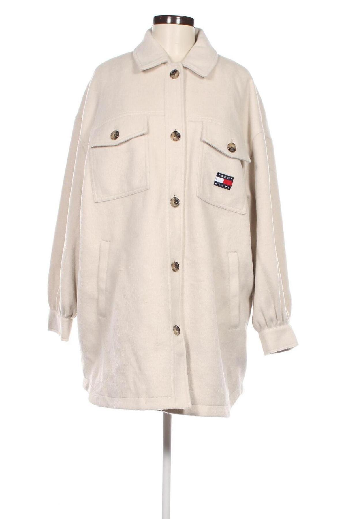 Damenmantel Tommy Jeans, Größe L, Farbe Beige, Preis 178,49 €