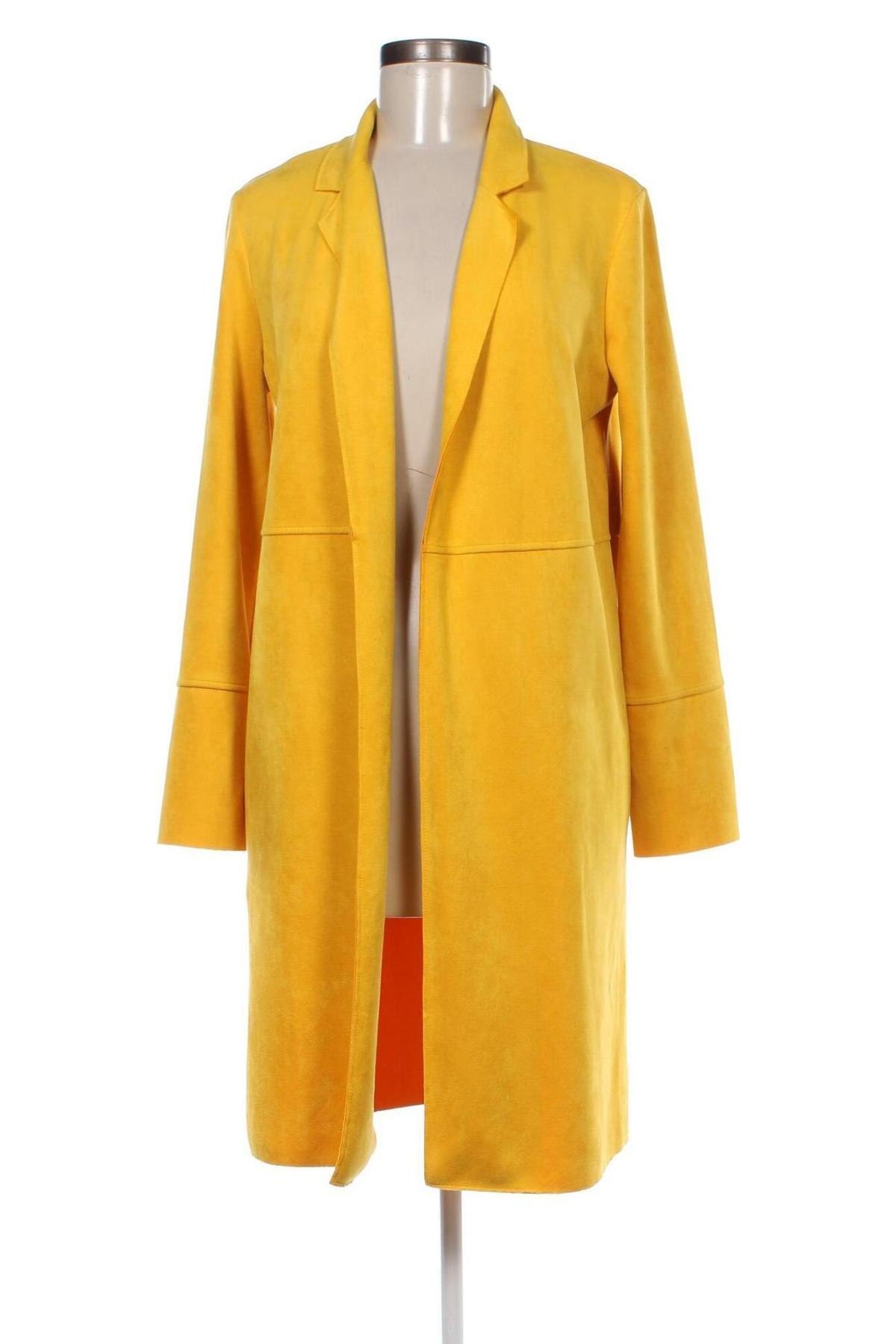 Дамско палто Zara, Размер S, Цвят Жълт, Цена 33,00 лв.
