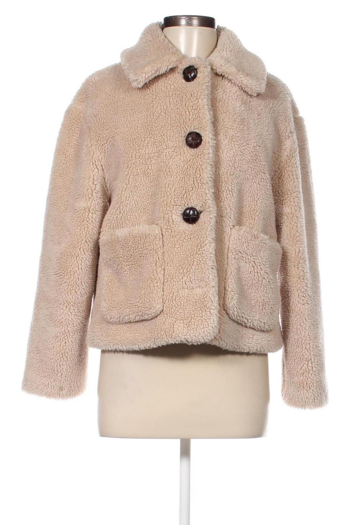 Дамско палто Zara, Размер XS, Цвят Бежов, Цена 47,60 лв.
