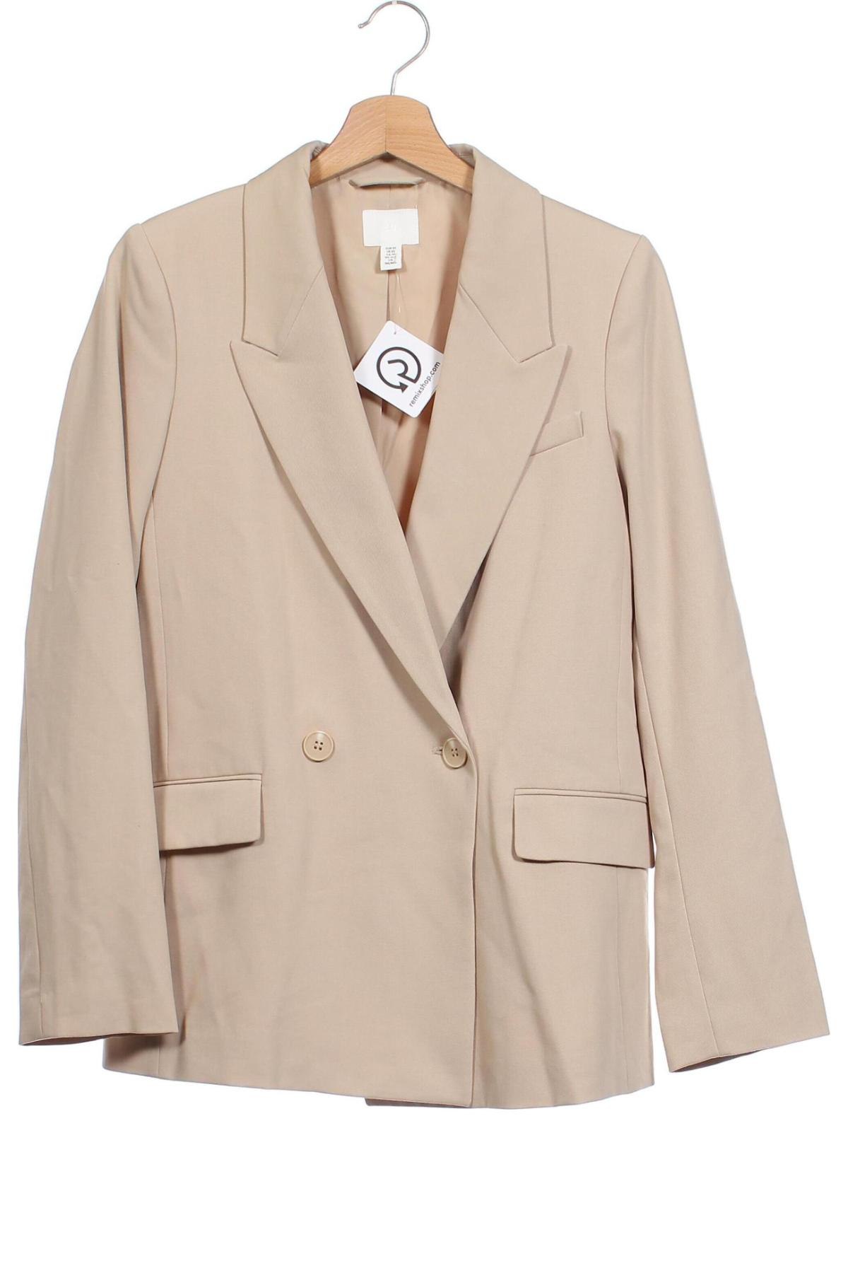 Damen Blazer H&M, Größe XS, Farbe Beige, Preis 23,00 €