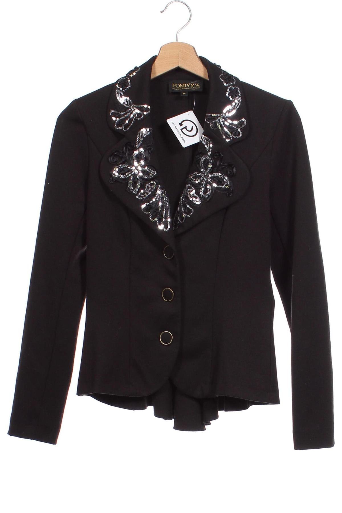 Damen Blazer Pompoos Design By Harald Gloockler, Größe XS, Farbe Schwarz, Preis 20,99 €