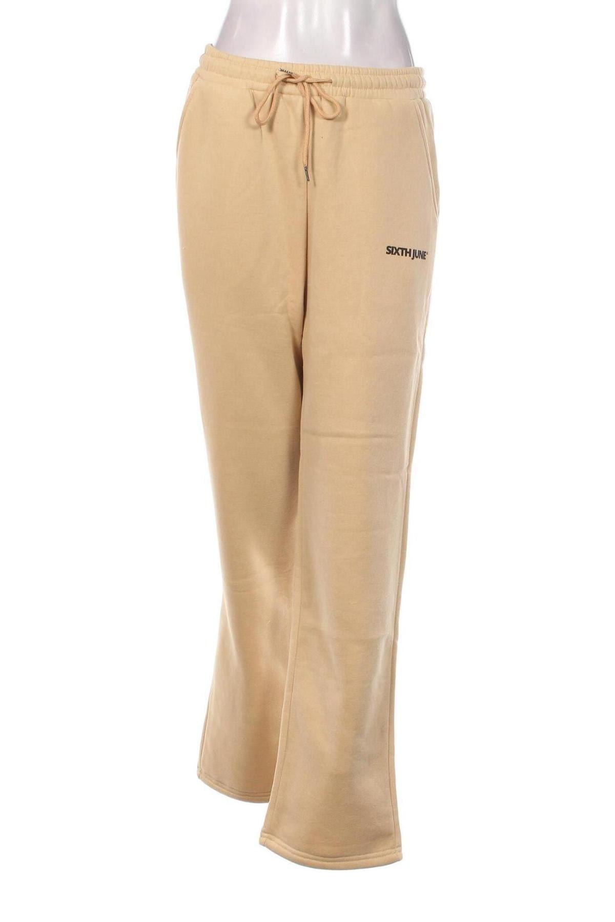 Damen Sporthose Sixth June, Größe L, Farbe Beige, Preis 11,99 €