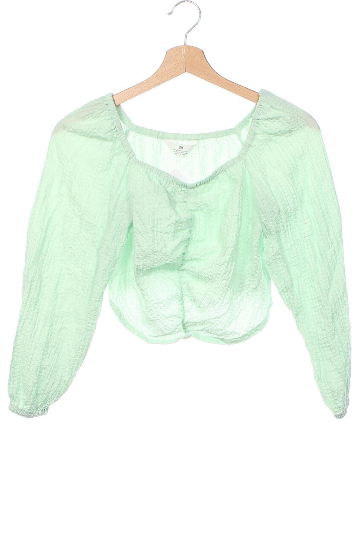 Детска блуза H&M, Размер 9-10y/ 140-146 см, Цвят Зелен, Цена 5,72 лв.