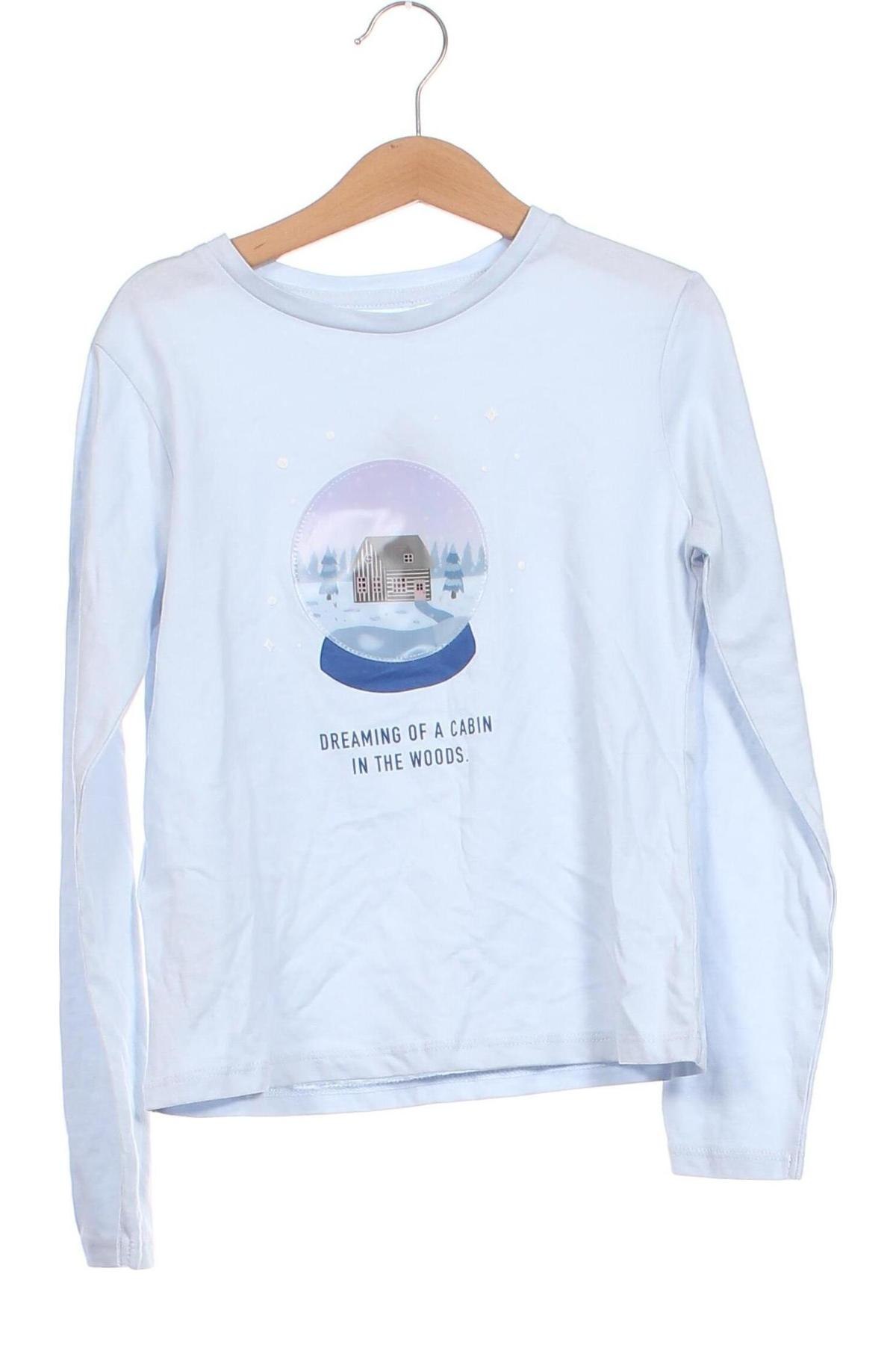 Kinder Shirt Mango, Größe 7-8y/ 128-134 cm, Farbe Blau, Preis 6,23 €