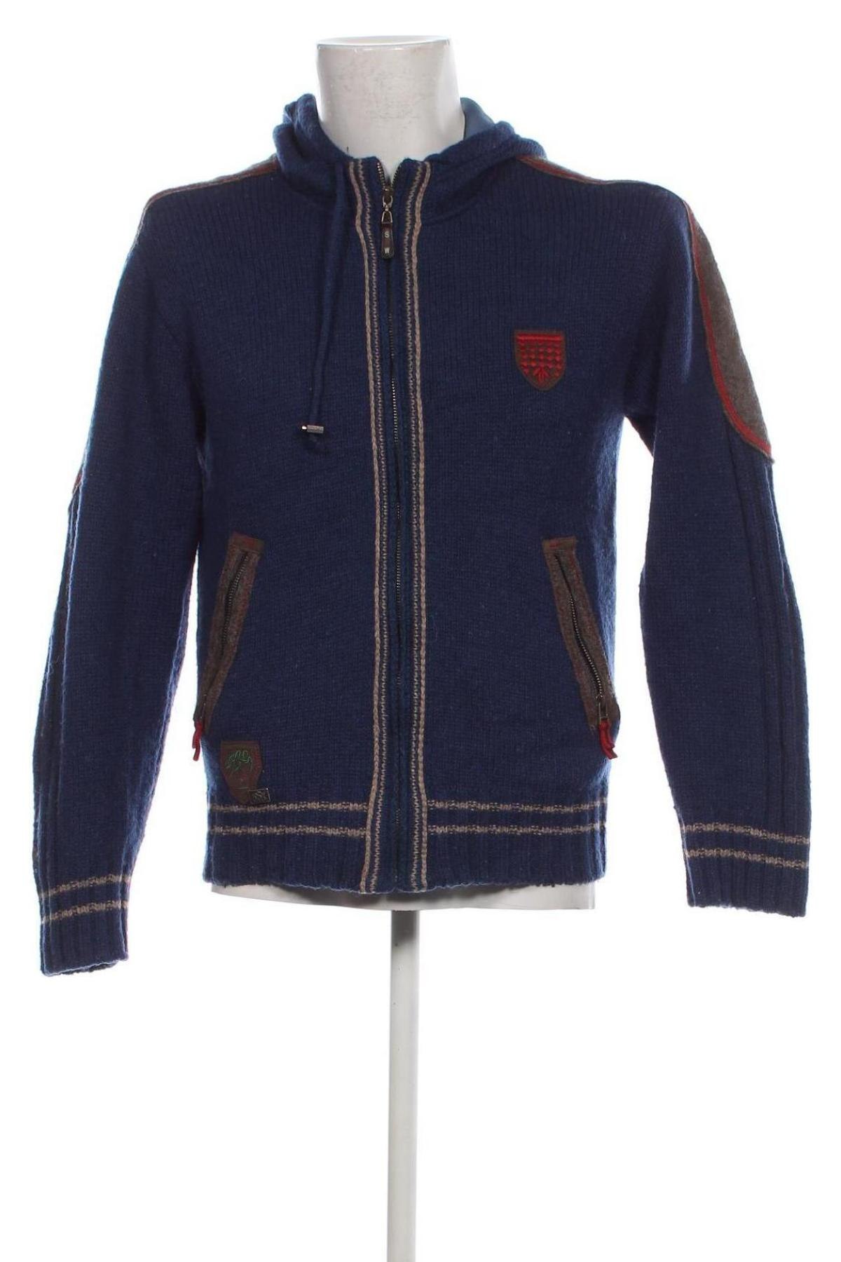Jachetă tricotată de bărbați Spieth & Wensky, Mărime M, Culoare Albastru, Preț 102,63 Lei