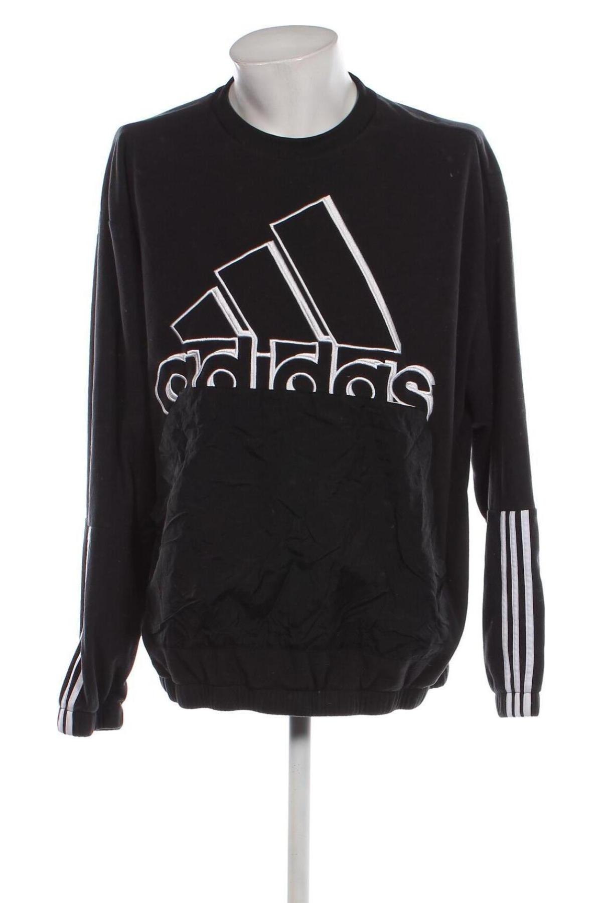 Мъжка поларена блуза Adidas, Размер XXL, Цвят Черен, Цена 34,00 лв.