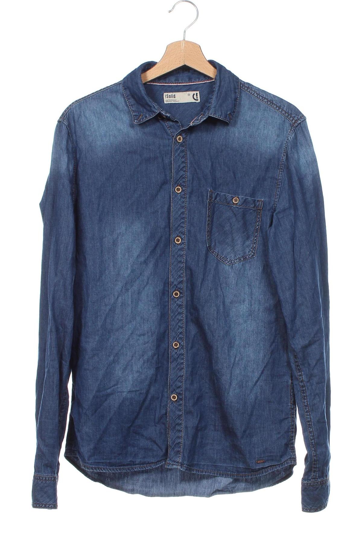 Herrenhemd ! Solid, Größe M, Farbe Blau, Preis € 11,83