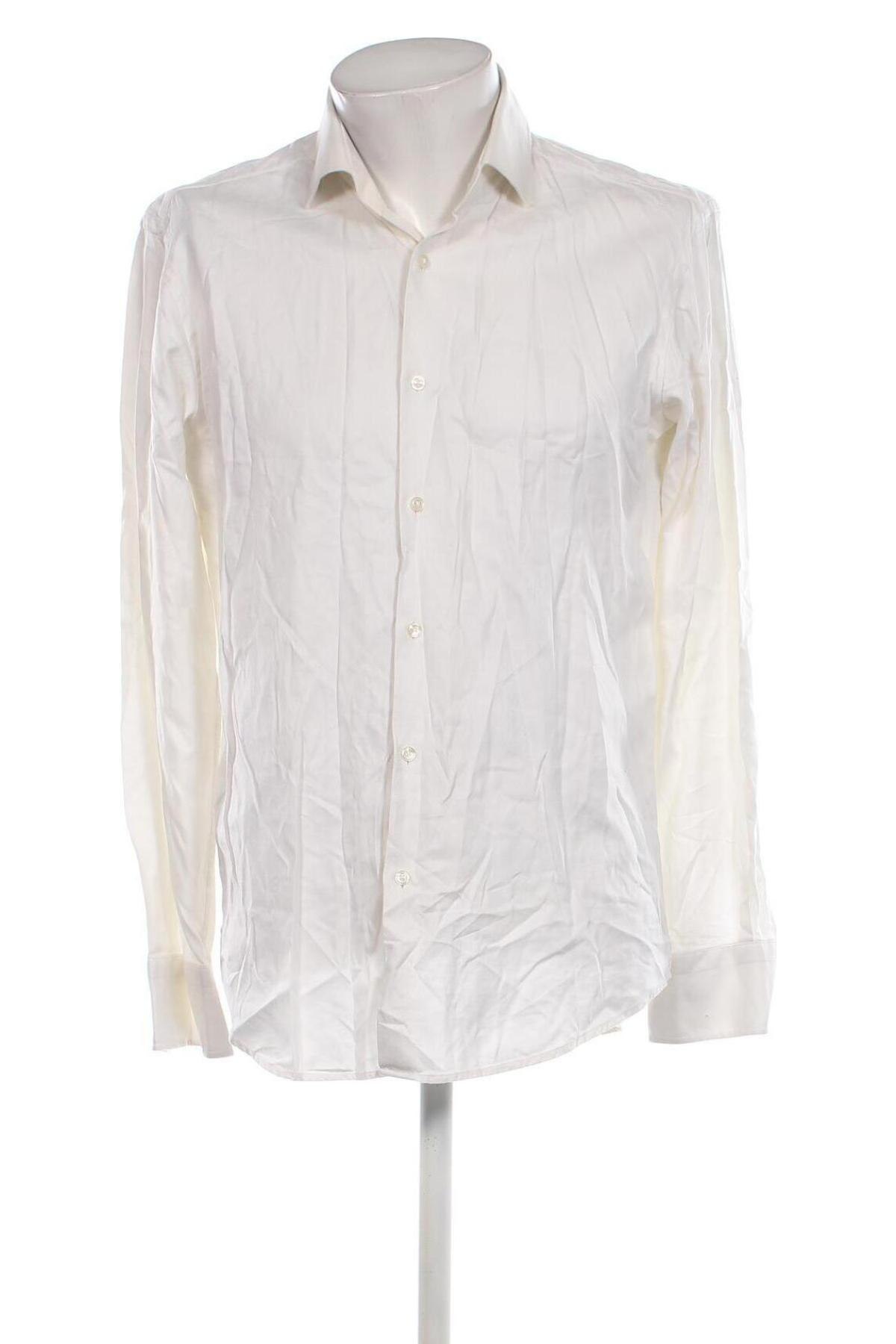 Ανδρικό πουκάμισο BOSS, Μέγεθος L, Χρώμα Εκρού, Τιμή 39,46 €