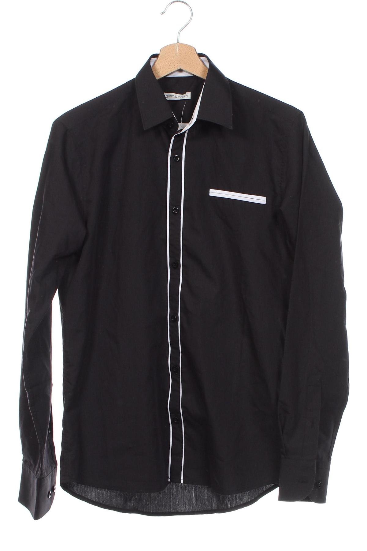 Ανδρικό πουκάμισο Grin & Bear, Μέγεθος S, Χρώμα Μαύρο, Τιμή 7,12 €