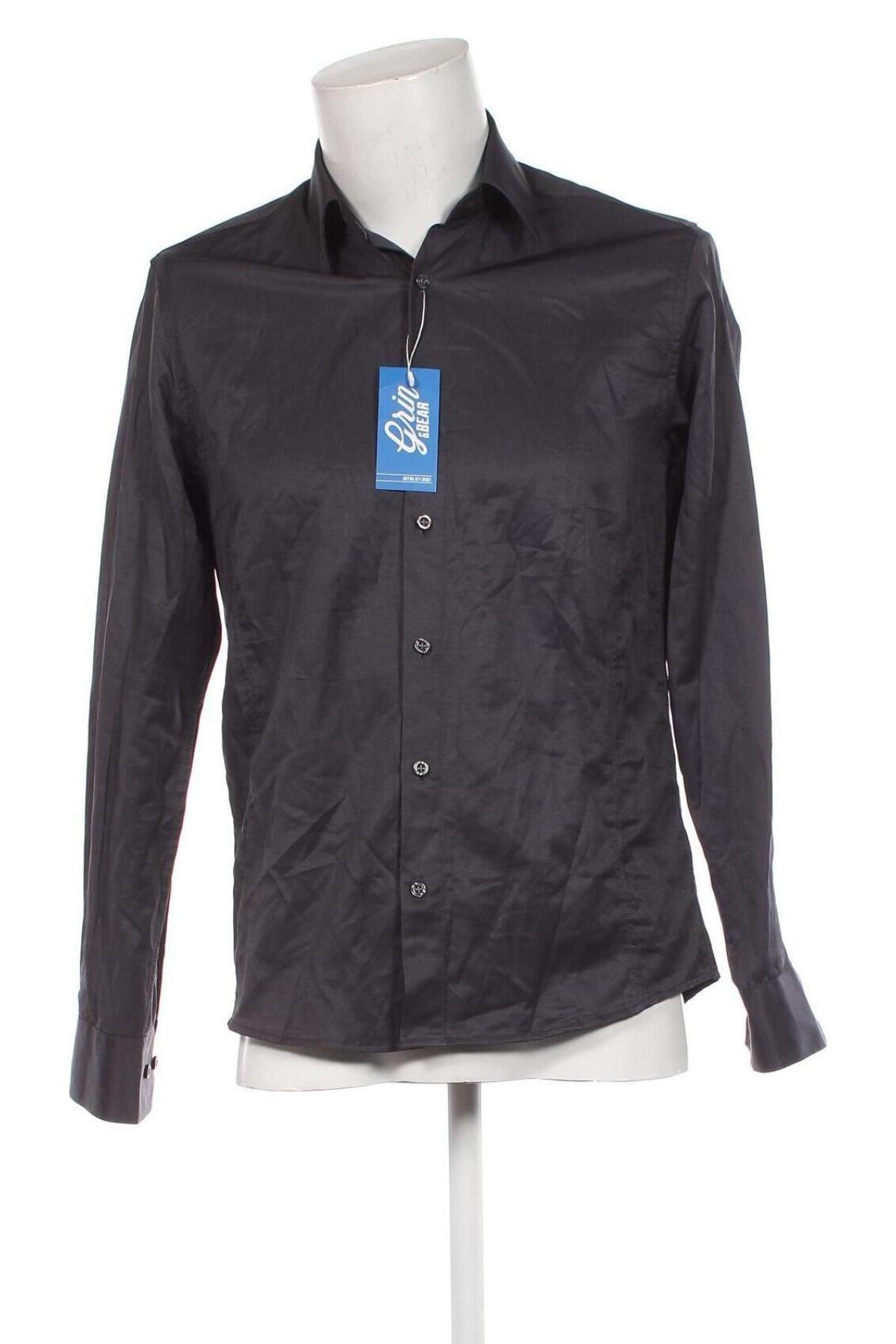 Herrenhemd Grin & Bear, Größe S, Farbe Grau, Preis 12,53 €