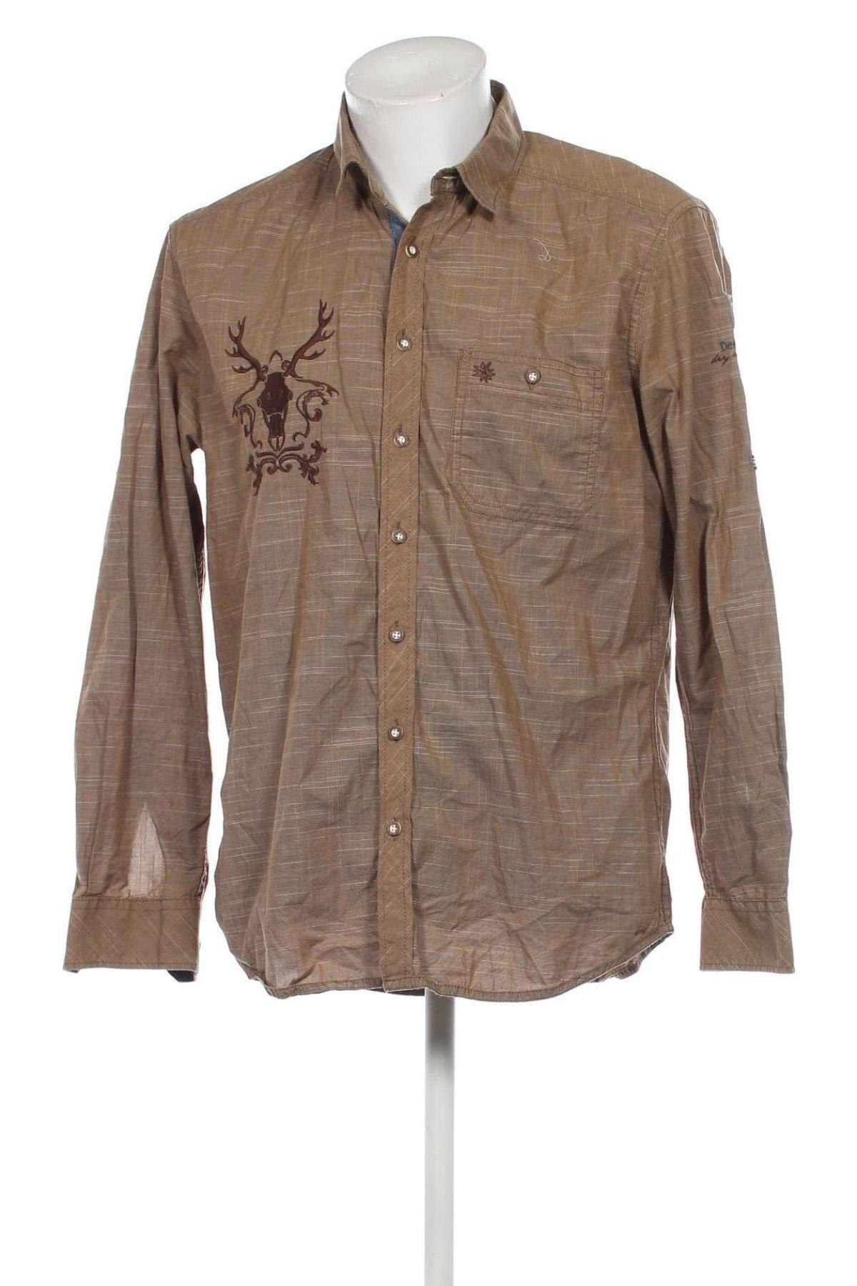 Ανδρικό πουκάμισο J.t. Ascott, Μέγεθος L, Χρώμα Καφέ, Τιμή 5,79 €