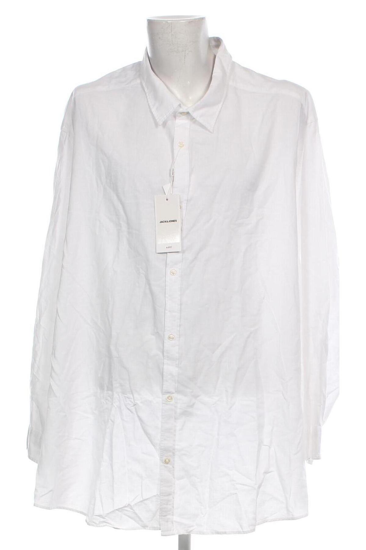 Ανδρικό πουκάμισο Jack & Jones, Μέγεθος 4XL, Χρώμα Λευκό, Τιμή 35,93 €