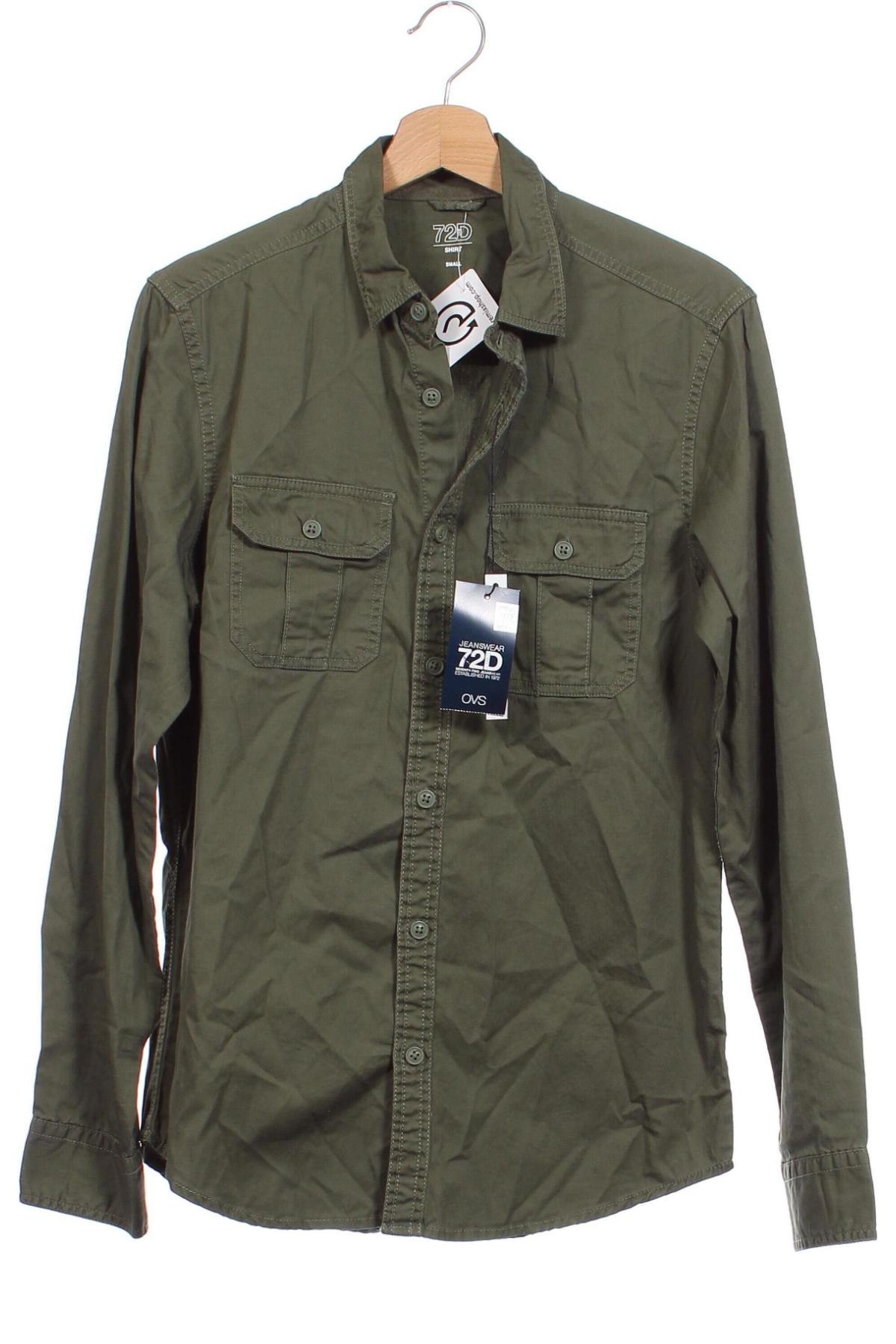 Мъжка риза Oviesse, Размер S, Цвят Зелен, Цена 23,00 лв.