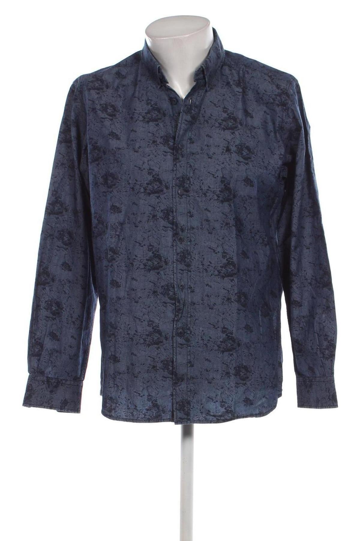 Ανδρικό πουκάμισο Ragman, Μέγεθος L, Χρώμα Μπλέ, Τιμή 11,57 €