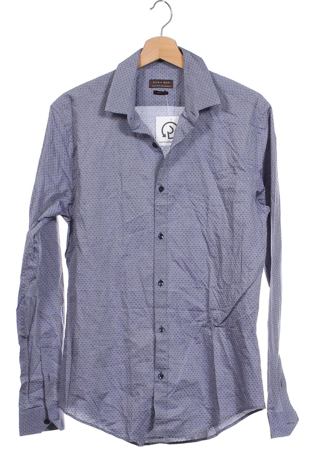 Ανδρικό πουκάμισο Zara, Μέγεθος M, Χρώμα Μπλέ, Τιμή 10,52 €