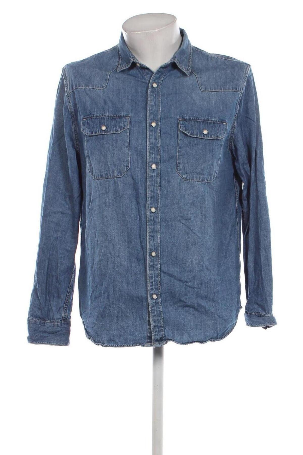 Ανδρικό πουκάμισο Zara, Μέγεθος L, Χρώμα Μπλέ, Τιμή 11,57 €