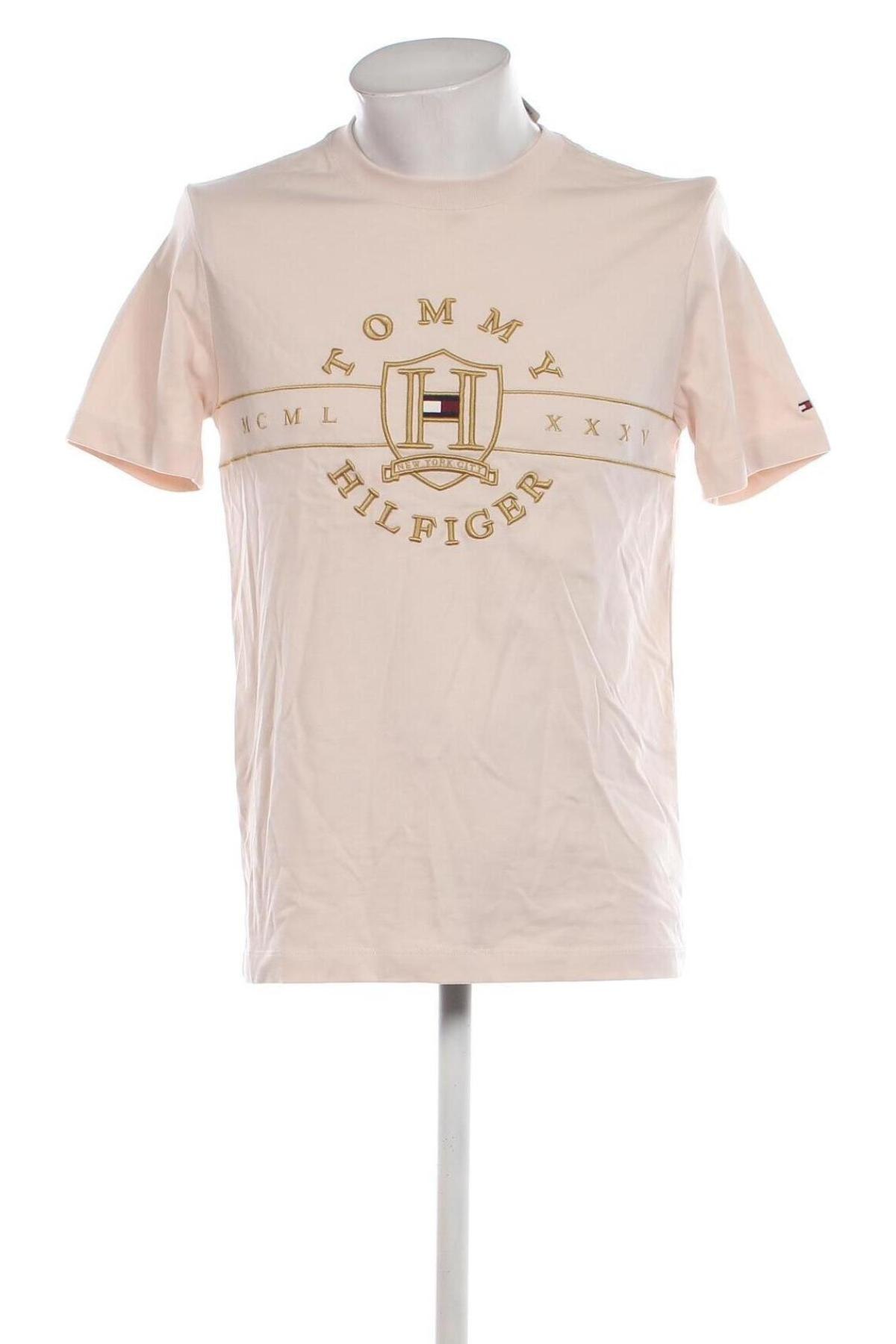 Męski T-shirt Tommy Hilfiger, Rozmiar S, Kolor Beżowy, Cena 130,99 zł