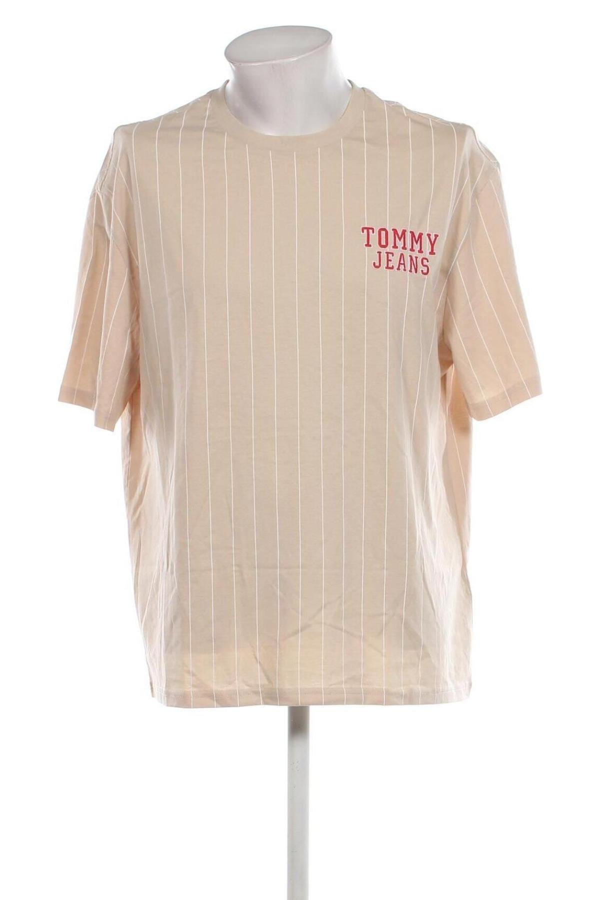 Ανδρικό t-shirt Tommy Jeans, Μέγεθος L, Χρώμα  Μπέζ, Τιμή 50,72 €