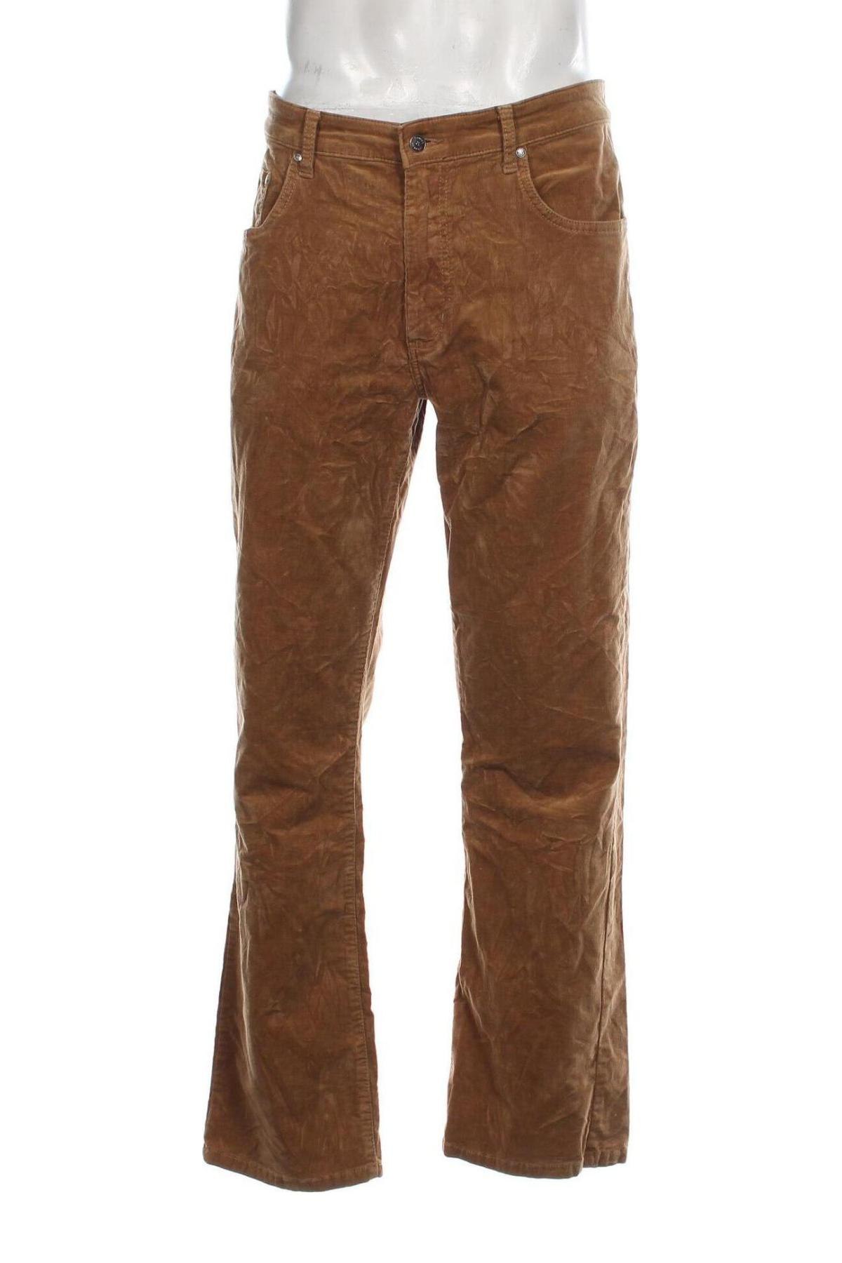 Pantaloni raiați de bărbați Henson & Henson, Mărime L, Culoare Maro, Preț 38,16 Lei
