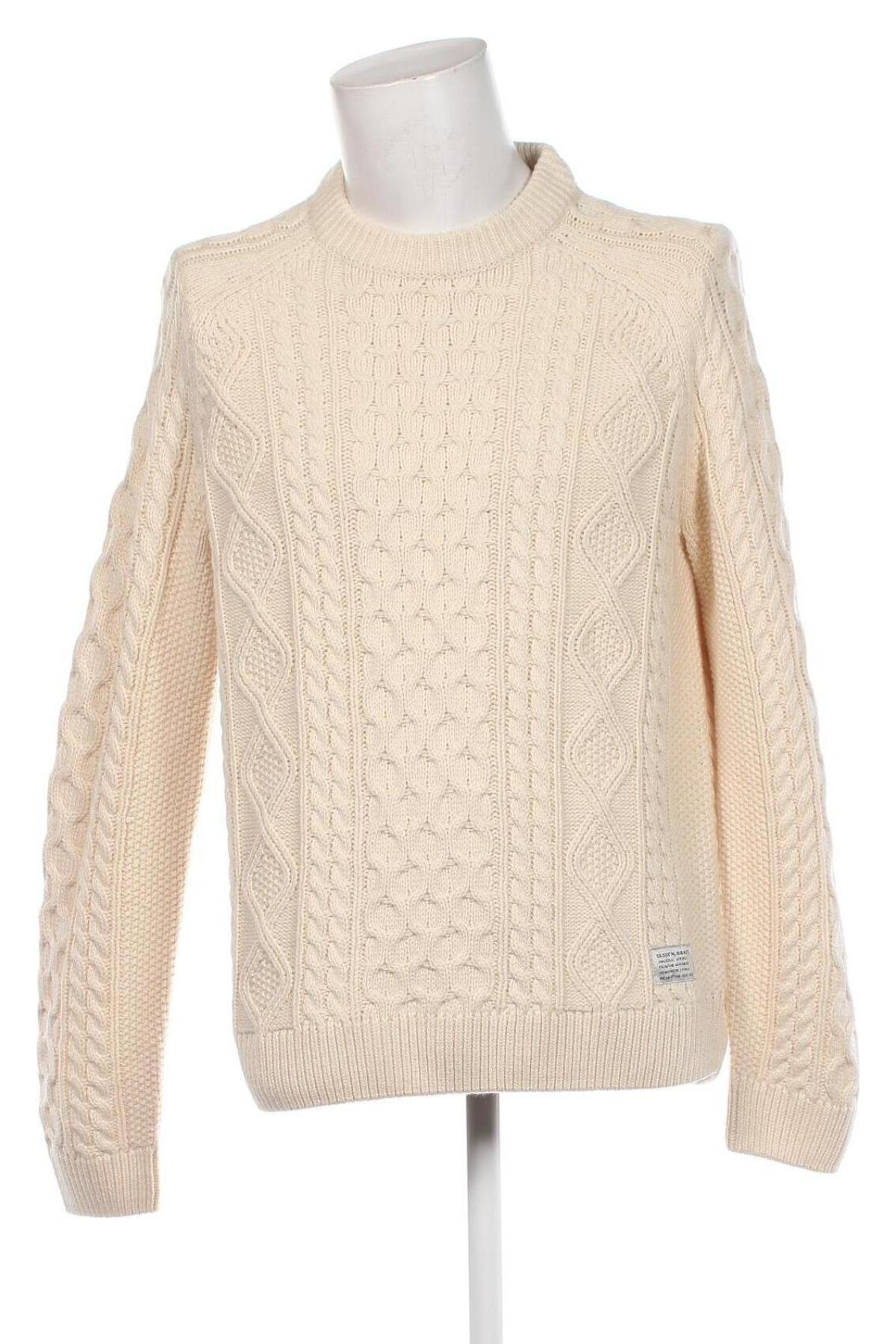 Herrenpullover H&M L.O.G.G., Größe L, Farbe Ecru, Preis € 14,84