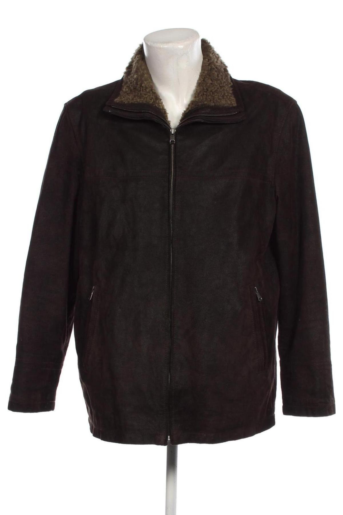 Мъжко кожено яке, Размер XL, Цвят Кафяв, Цена 107,00 лв.