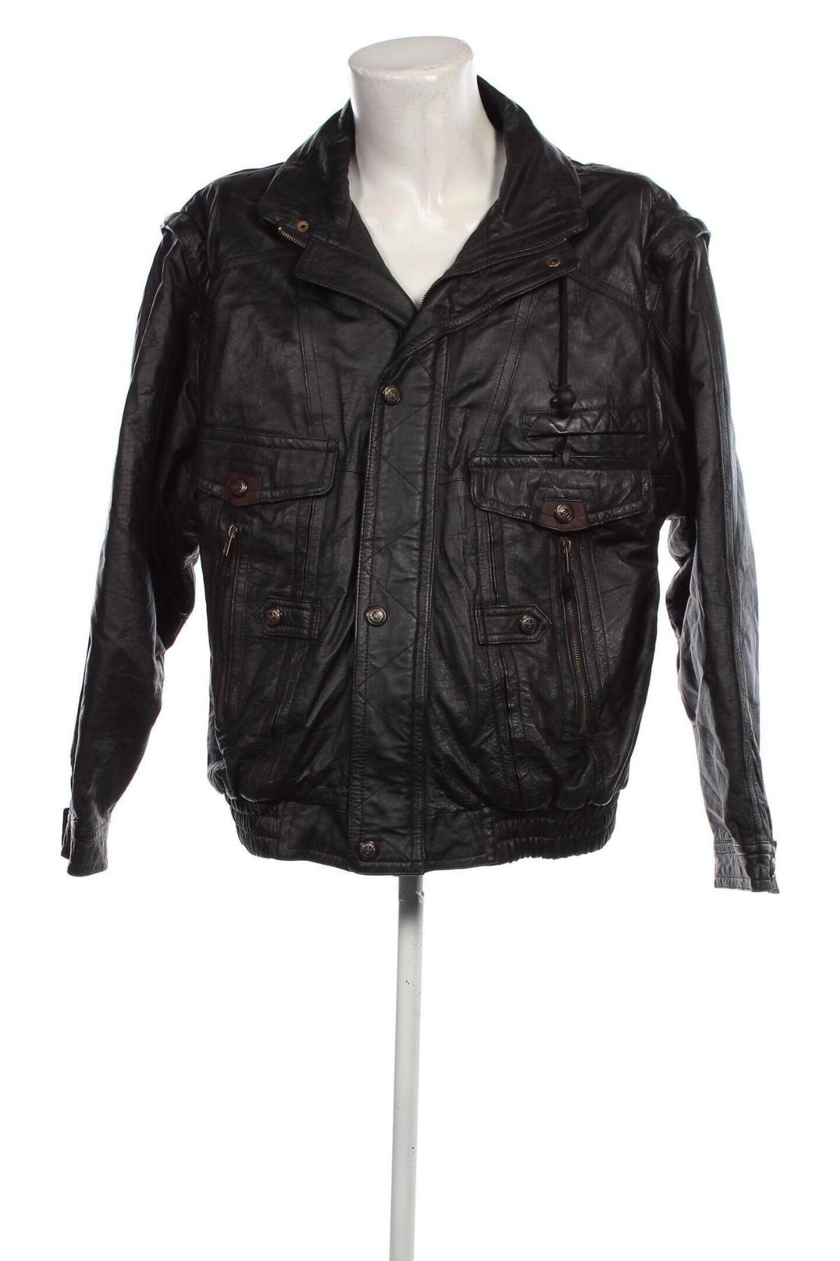 Pánská kožená bunda , Velikost L, Barva Černá, Cena  1 706,00 Kč