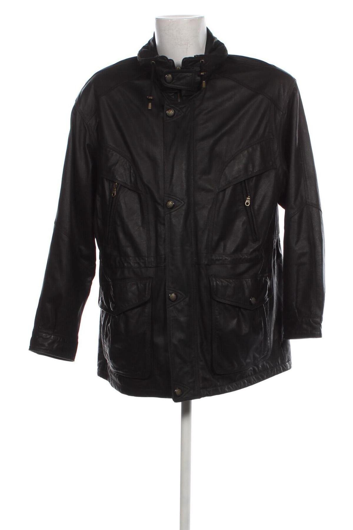 Ανδρικό δερμάτινο μπουφάν Canda, Μέγεθος XL, Χρώμα Μαύρο, Τιμή 62,88 €