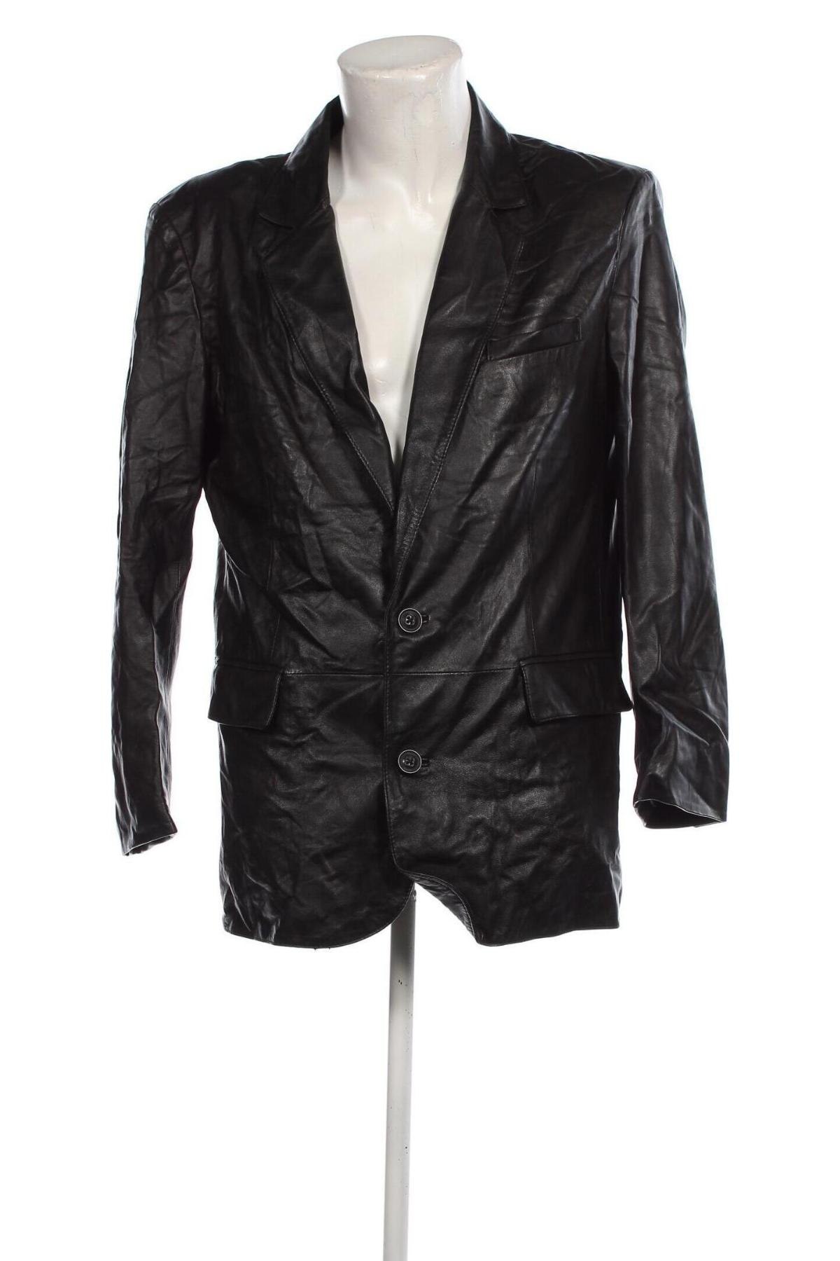 Мъжко кожено яке Pierre Cardin, Размер L, Цвят Черен, Цена 113,00 лв.